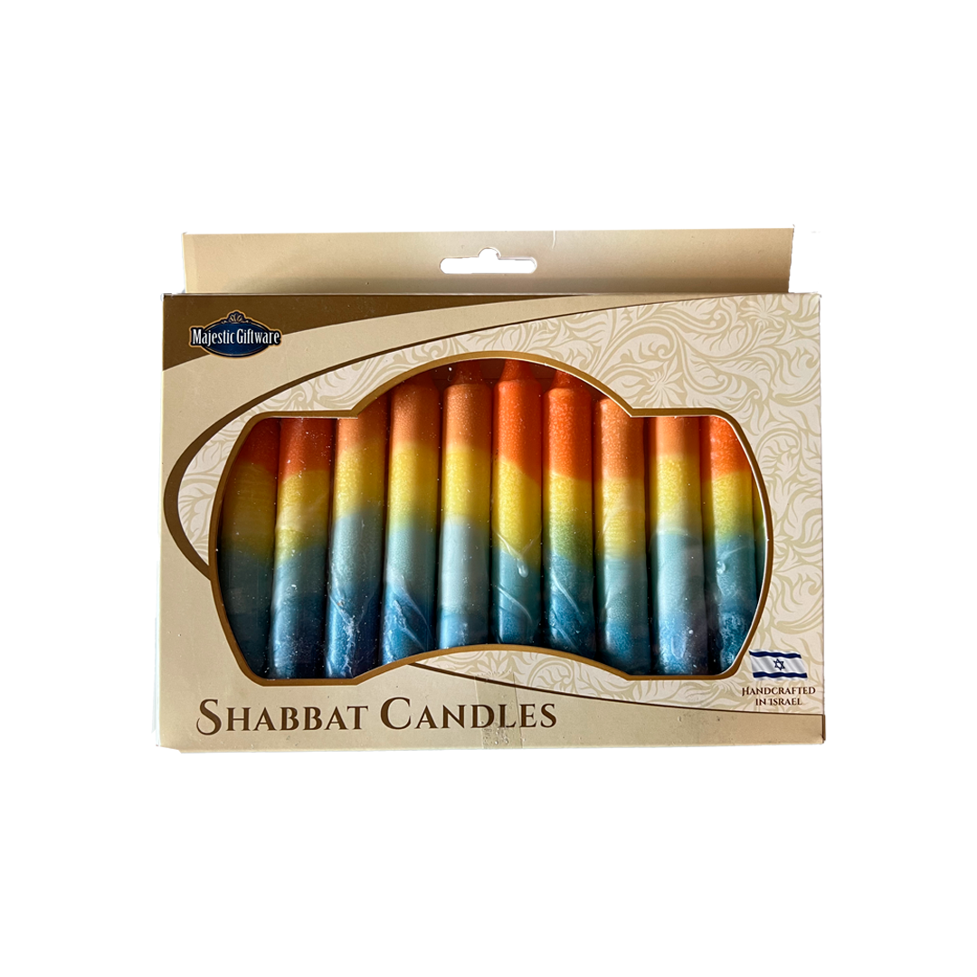 Multi-Colored Shabbat Candles