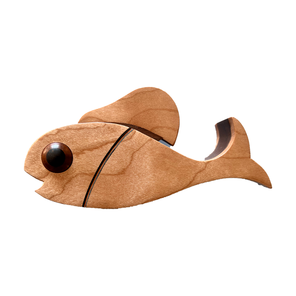 Wooden Fish Besamim Holder