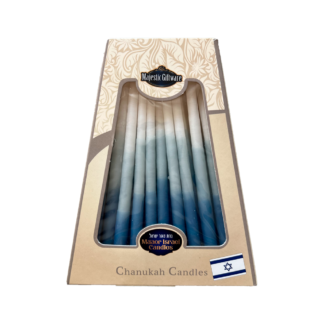 Blue and White Hanukkah Candles